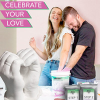 Kit de moulage de la main, kit de moulage de la main, cadeaux pour couples, cadeaux de Noël, comprend de la poudre à modeler, de la poudre de gypse, un kit d'outils de bricolage
