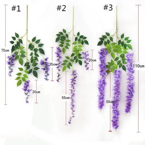 Sevenstar-flores y plantas decorativas, enredadera colgante <span class=keywords><strong>de</strong></span> 2022 cm, <span class=keywords><strong>glicina</strong></span>, seda, ratán, flor, para boda, 110 - Product Image 1