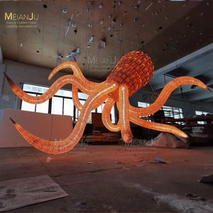 <span class=keywords><strong>Lustre</strong></span> à LED de style Art nouveau projet personnalisé en gros pour centre commercial hôtels <span class=keywords><strong>poulpe</strong></span> bois tranche rotin combinaison pendentif - Product Image 5