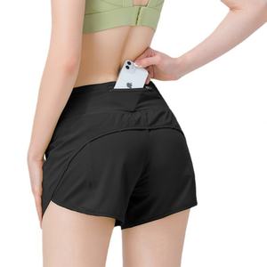 Nouveaux shorts de sport 2026 pour femme, coupe ajustée, séchage rapide, en nylon et élasthanne, effet deux-pièces, anti-transparence, pour marathon - Product Image 5
