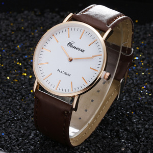 Orologi di Lusso Geneva per <span class=keywords><strong>Uomo</strong></span> e Donna, Coppia con Cinturino in Pelle e Cassa in Lega, Regalo per <span class=keywords><strong>San</strong></span> <span class=keywords><strong>Valentino</strong></span>, Orologio per Studenti e Esami - Product Image 6