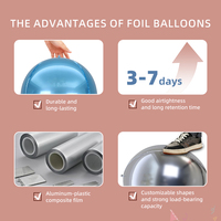 Ballons ronds 4D en nylon, ballons en feuille de nylon, 32, 50, 60 pouces, ballons écologiques de grande taille pour les fournitures de fête et de célébration