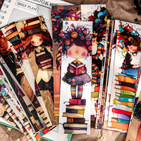 Mr.Paper – Boîte de 32 marque-pages artistiques écologiques avec cartes illustrées de dessins animés pour journalisation, scrapbooking et lecture – Idée cadeau