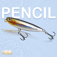 Flotteur Crayon Leurre Classe Marcher le Chien Leurre Balancement Natation Action Eau Salée Stickbait Appât Dur En Plastique Tête Ronde Appât Dur