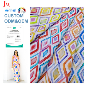 Tissu en coton popeline à motifs géométriques de haute qualité, impression numérique personnalisée pour <span class=keywords><strong>robe</strong></span> de <span class=keywords><strong>femme</strong></span> tendance - Product Image 1