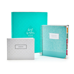 High quality wedding planner/wedding guest book with box/wedding journal with tab divider printing