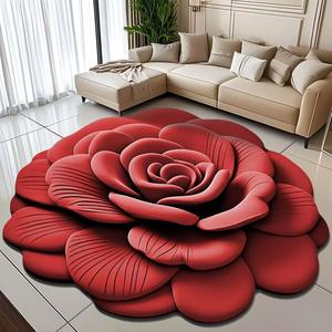 Tapis de sol en terre de diatomée Alien Shape, design floral 3D, antidérapant, pour salon, protection de tapis, décoration intérieure - Product Image 2