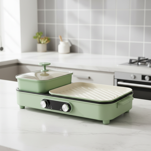 Parrilla Eléctrica Sin Humo 2026, Parrilla Eléctrica Antiadherente con Revestimiento de PTFE y Olla Caliente para Uso Doméstico en la Cocina - Product Image 1