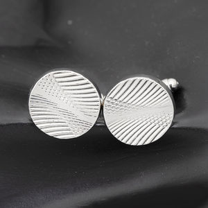 Boutons de manchette fantaisie en alliage métallique avec franges, pour costume et chemise, bijoux cadeau, argent et or, pour fête et mariage - Product Image 3