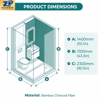 Nueva Unidad de Baño Prefabricada Portátil para Exteriores, Cabina de Ducha y Baño Móvil, Inodoro Portátil y Conveniente