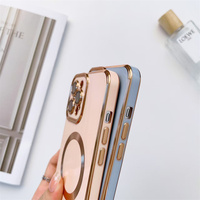 Étuis magnétiques de luxe pour iPhone 12 13 14 15 16 Pro Max Plus étui de Charge sans fil placage couverture accessoires de téléphone