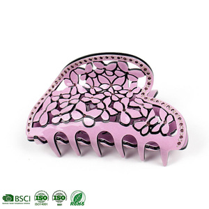 CANYUAN Pinza <span class=keywords><strong>de</strong></span> Pelo <span class=keywords><strong>de</strong></span> Acetato con Diseño <span class=keywords><strong>de</strong></span> Corazón Hueco, Personalizada con Flores, Unisex, Colorida, para Negocios y Moda - Product Image 1