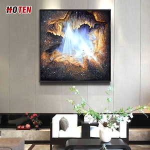 Peinture à l'huile abstraite tridimensionnelle faite à la main, taille personnalisée, art mural pour salon, peinture murale simple et créative, restaurant - Product Image 5