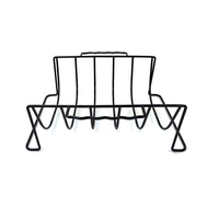 Support de côtes en forme de U pour barbecue antiadhésif en acier au carbone Support de rôtissage Outils de barbecue Supports de côtes de barbecue pour dinde