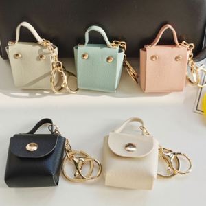 Small Bag Keychain PU Leather Mini Purse Keychain Cute Coin Purse <b>Keyring</b> with Snap Button Car Bag <b>Charm</b> Pendant - Product Image 3