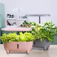 Pot de fleurs intelligent rose et gris moderne pour jardin intérieur, décoration élégante pour la maison, pour plantes vertes et légumes.