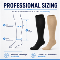 Chaussettes de compression à compression graduée 20-30 mmHg pour mollets larges, hauteur genou, grande taille, bout fermé, pour femmes et hommes, OEM, marque privée