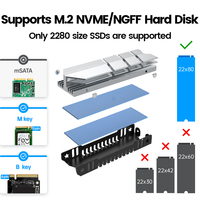 Dissipateur thermique OEM M2 SSD NVME NGFF 2280 refroidisseur en aluminium haute conductivité thermique refroidissement de la plaquette de silicium accessoires informatiques