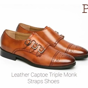 Chaussures habillées pour hommes en cuir souple de luxe, confortables, à boucles et fermoirs, bout rond, pour le bureau, collection automne premium - Product Image 3