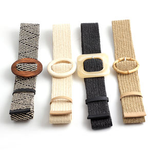 Ceintures élastiques tissées <span class=keywords><strong>en</strong></span> <span class=keywords><strong>paille</strong></span> pour femmes, <span class=keywords><strong>ceinture</strong></span> de taille slim <span class=keywords><strong>tressée</strong></span> pour dames à la mode - Product Image 6