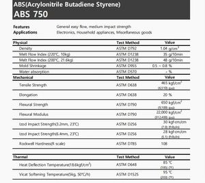 3001MV/3001MV2/3001MV2A/X00312 <b>ABS</b> Granules 25kg Injection Molding Grade High Impact Resistance Made in Korea - Product Image 4