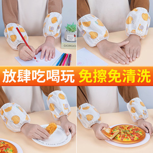 Manches de protection pour enfants à double couche, imperméables, résistantes aux taches, portables, pour nourrissons et tout-petits - Product Image 3