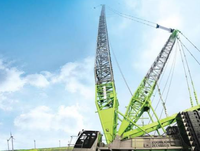 Grue sur chenilles haute performance ZCC9800W 800T pour l'énergie éolienne, destinée aux équipements de levage industriels et aux infrastructures lourdes