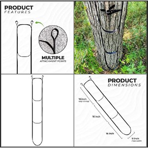 Escalera de cuerda de nylon de 3 peldaños con bucle único, ayuda para trepar, equipo de acceso para plataformas elevadas, equipo para camping y senderismo al aire libre - Product Image 4
