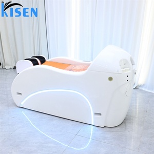 Sillón de Lavado de Cabello Kisen, Totalmente Automático, con Masaje, para Spa, Salón de Belleza, con Lavabo de Cerámica Eléctrico, para Gimnasio, de Lujo, en Oferta - Product Image 2