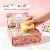 Jouet anti-stress souple et croustillant en forme de bloc de beurre à presser, avec son de craquellement, vente en gros