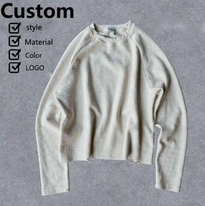 เสื้อยืดแขนยาวผู้ชายคุณภาพสูง ทรงหลวม สไตล์วินเทจ สามารถสั่งทำพร้อมโลโก้และออกแบบส่วนตัวได้ - Product Image 1