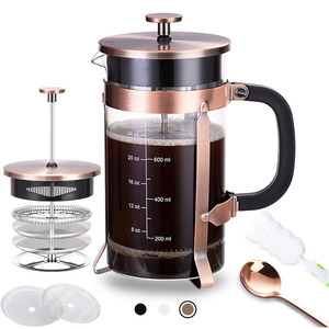 Cafetière à presse française avec 4 filtres, acier inoxydable Durable, résistant à la chaleur, verre Borosilicate, presse à café, <span class=keywords><strong>percolateur</strong></span> - Product Image 2