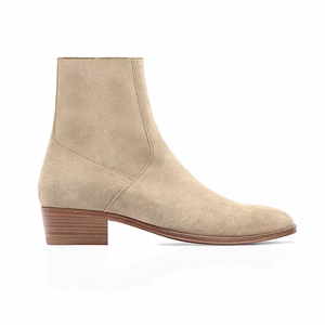 Stivaletti <span class=keywords><strong>Chelsea</strong></span> da Uomo in Vera Pelle Scamosciata, Punta Affusolata, Antiscivolo, Chiusura con Zip, Fatti a Mano - Product Image 3