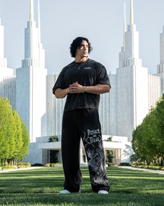 King Mcgreen Star <strong>Men</strong> Y2K Streetwear <strong>Sports</strong> Pants Gym Fitness Running Training Pants Cotton Terry Print Wide Leg Baggy <strong>Trouser</strong> - Product Image 2