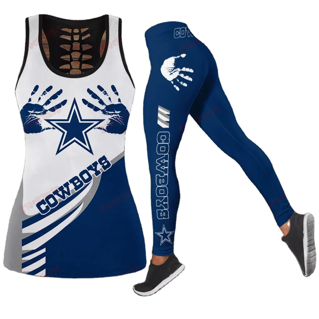 C2C hot sale fast delivery full 32 teams design nfl leggings set women 2 piece set