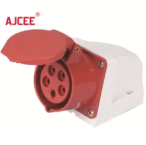 AJCEE 5pin 3P + N + E 16amp 380v ip44 industrial hembra impermeable con el CE CB