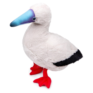 Aves de Peluche Realistas con Patas Rojas y Boca Azul Degradada, Cuerpo Blanco, 10.62 Pulgadas, Decoración para el Hogar, Juguetes de Peluche - Product Image 3