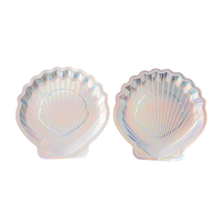 Assiette jetable durable en métal effet nacré vintage avec couvercle, 9 pouces, pour fournitures de fête