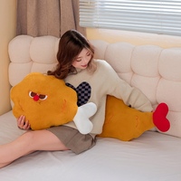 Cartoon Hähnchenkeule Plüschkissen Weiches Flauschiges Lebensmittelförmiges Stoffkissen für Sofa-Deko Lustiges Geschenk für Kinder