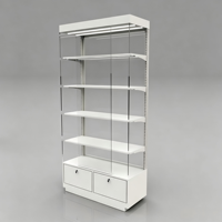 Vitrine aus Metall und Glas mit LED-Beleuchtung, umweltfreundlich, weiß, für Schmuck, geeignet für Einzelhandelsgeschäfte und Einkaufszentren.