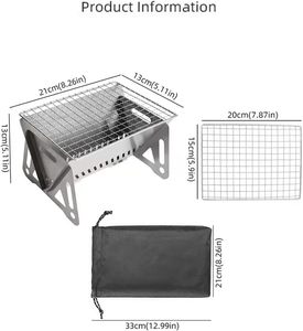Parrilla de Acero Inoxidable Resistente, Plegable, Portátil y Desmontable, para Cocinas Exteriores y Uso Doméstico, Personalizable (OEM) - Product Image 2