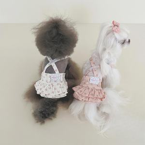 Direct Factory Sale Versatile Floral Cotton <b>Pet</b> Cat and Dog Half Body Princess Skirt Suspender Costume - Product Image 4