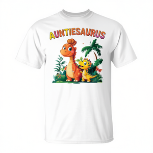 T-shirt familial assorti Auntiesaurus Dinosaur pour adultes, unisexe, col rond, manches courtes, design imprimé numérique - Product Image 3