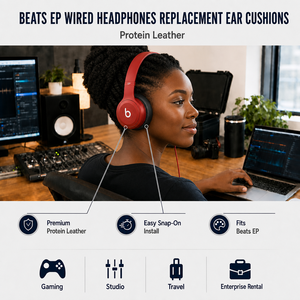 Cuscinetti di Ricambio in Pelle Proteica per Cuffie <span class=keywords><strong>Beats</strong></span> <span class=keywords><strong>EP</strong></span> con Filo, Copricuscinetti Sostitutivi per <span class=keywords><strong>Beats</strong></span> <span class=keywords><strong>EP</strong></span> - Product Image 5