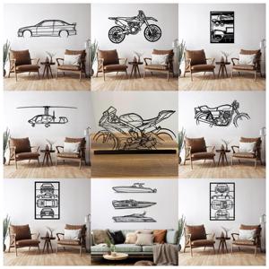 Décoration murale moderne en métal style Art Déco, silhouette de voiture, cadeau pour les passionnés d'automobile, décoration de <span class=keywords><strong>garage</strong></span> et de maison, art mural de course - Product Image 6