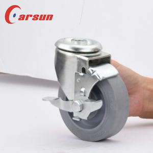 <span class=keywords><strong>Roulettes</strong></span> à rivets creux <span class=keywords><strong>Roulettes</strong></span> industrielles moyennes <span class=keywords><strong>Roulettes</strong></span> pivotantes à roues TPR grises de 4 pouces - Product Image 5