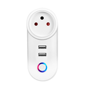 Smart Wall <b>Plug</b> <b>With</b> 1 AC Outlet 2 USB <b>A</b> Ports Wi-Fi Touch Control IP20 Plastic Minimalist Design Wall <b>Switches</b> - Product Image 1