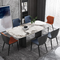 Table de salle à manger de luxe française unique avec plateau en verre, quatre places, en marbre blanc et métal doré, hauteur réglable pour l'entrée