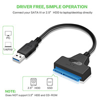 Cable USB 3.0 a SATA G-karve para Disco Duro Móvil de 2.5 Pulgadas con Núcleo de Cobre y Revestimiento de PVC