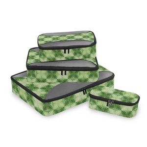 Juego de Organizadores de Maletas de Poliéster con Diseño Ulu Verde Hawaiano, Bolsa de Almacenamiento de Viaje Aloha, Juego de 4 Cubos de Embalaje de Malla Personalizados - Product Image 4